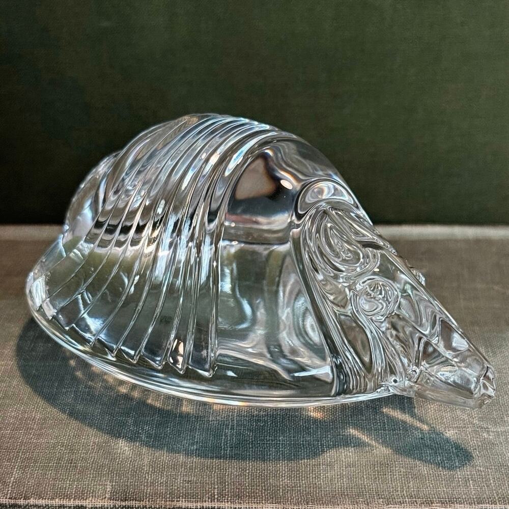 Signed Steuben Crystal Armadillo • MCM Sculptural Decor